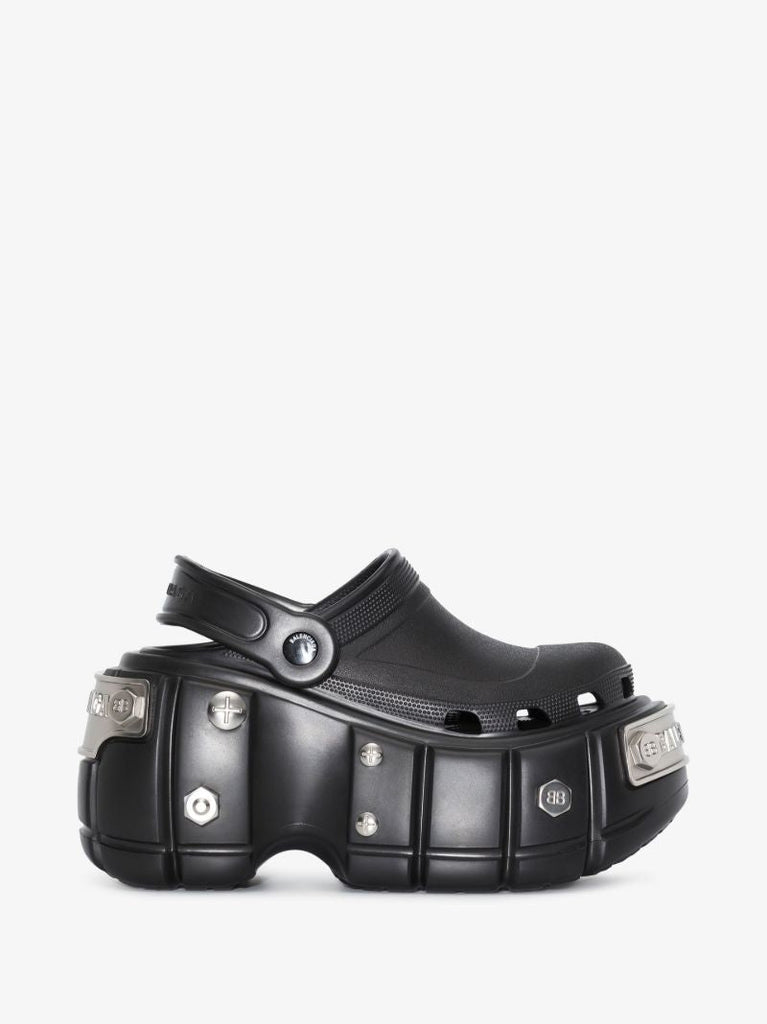 X Crocs Black Hardcrocs Platform Slides