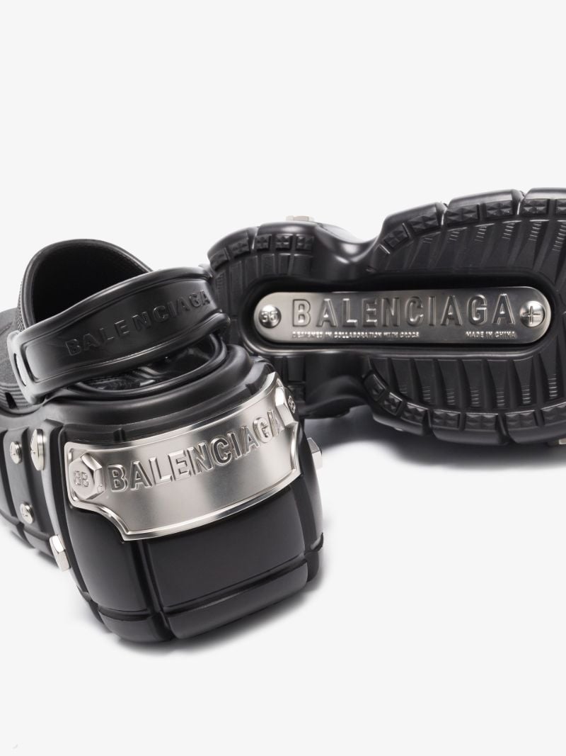 X Crocs Black Hardcrocs Platform Slides