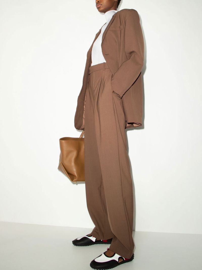 Brown Adrien Pleated Trousers