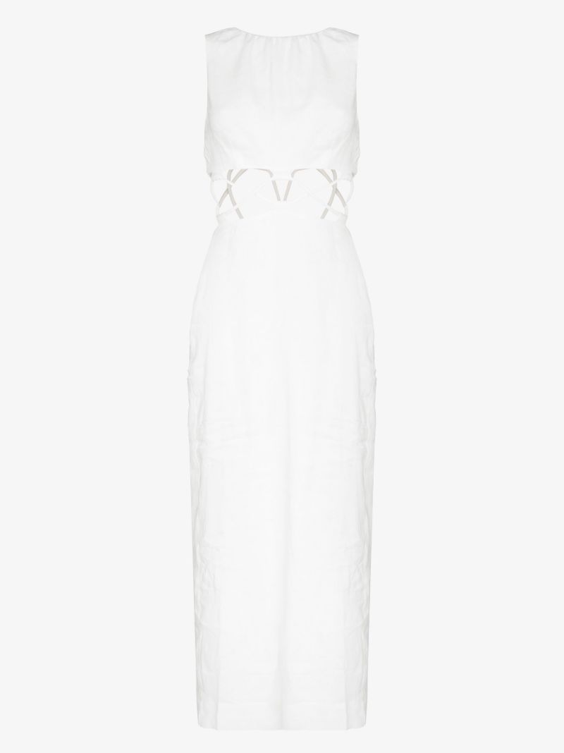 White Mayra Cutout Maxi Dress
