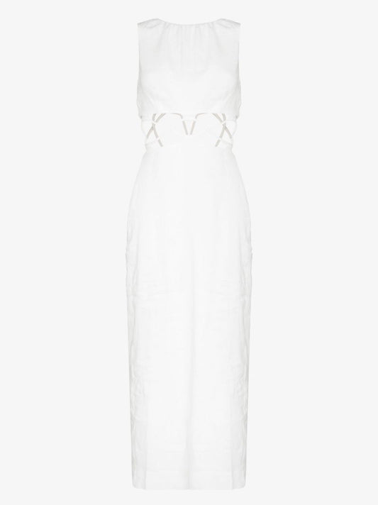 White Mayra Cutout Maxi Dress