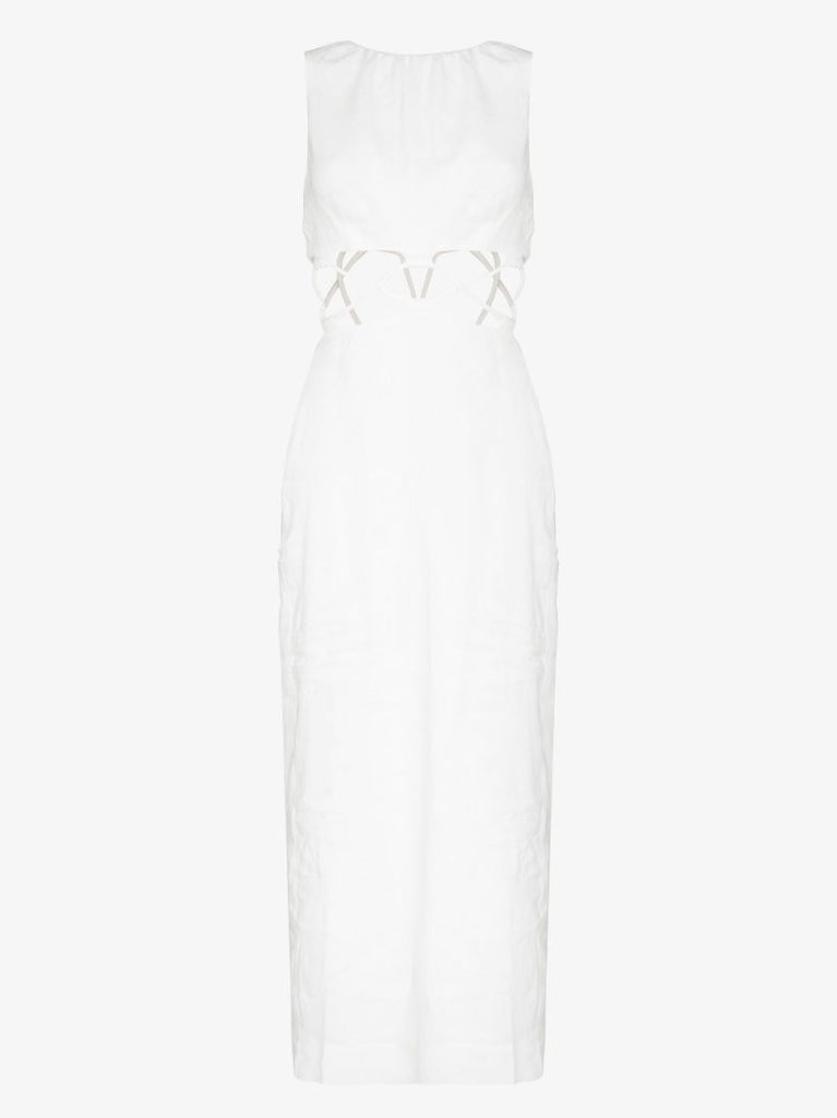 White Mayra Cutout Maxi Dress