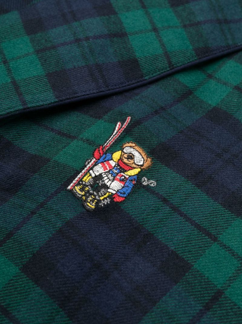 Green Polo Bear Tartan Robe