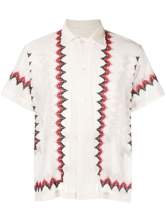 Neutral Loop Embroidered Cotton Shirt
