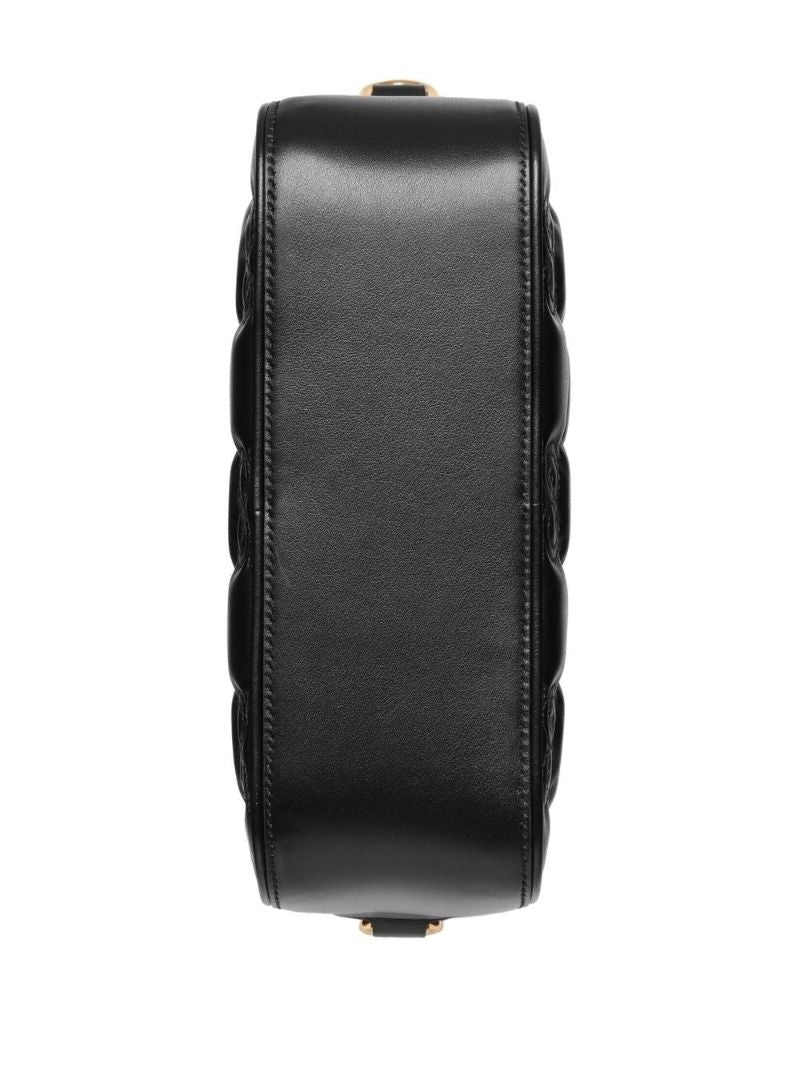 Black MatelassÃ_x0083_Â© Small Leather Shoulder Bag