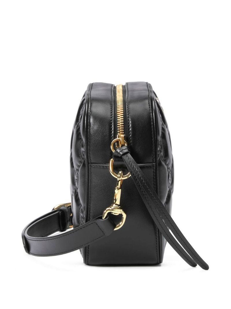 Black MatelassÃ_x0083_Â© Small Leather Shoulder Bag
