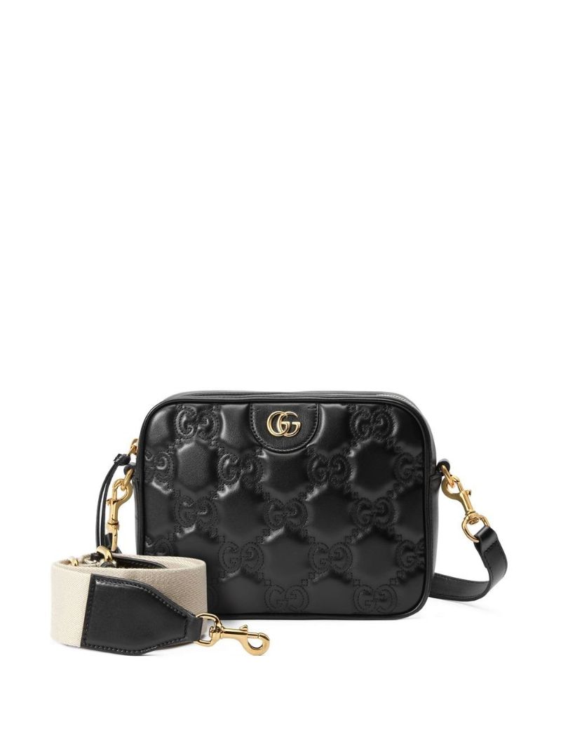 Black MatelassÃ_x0083_Â© Small Leather Shoulder Bag