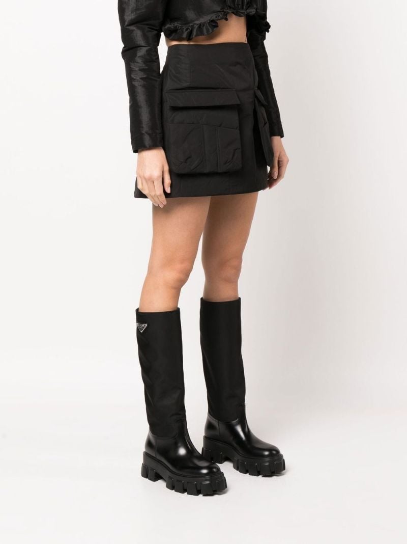 Black Padded Mini Skirt