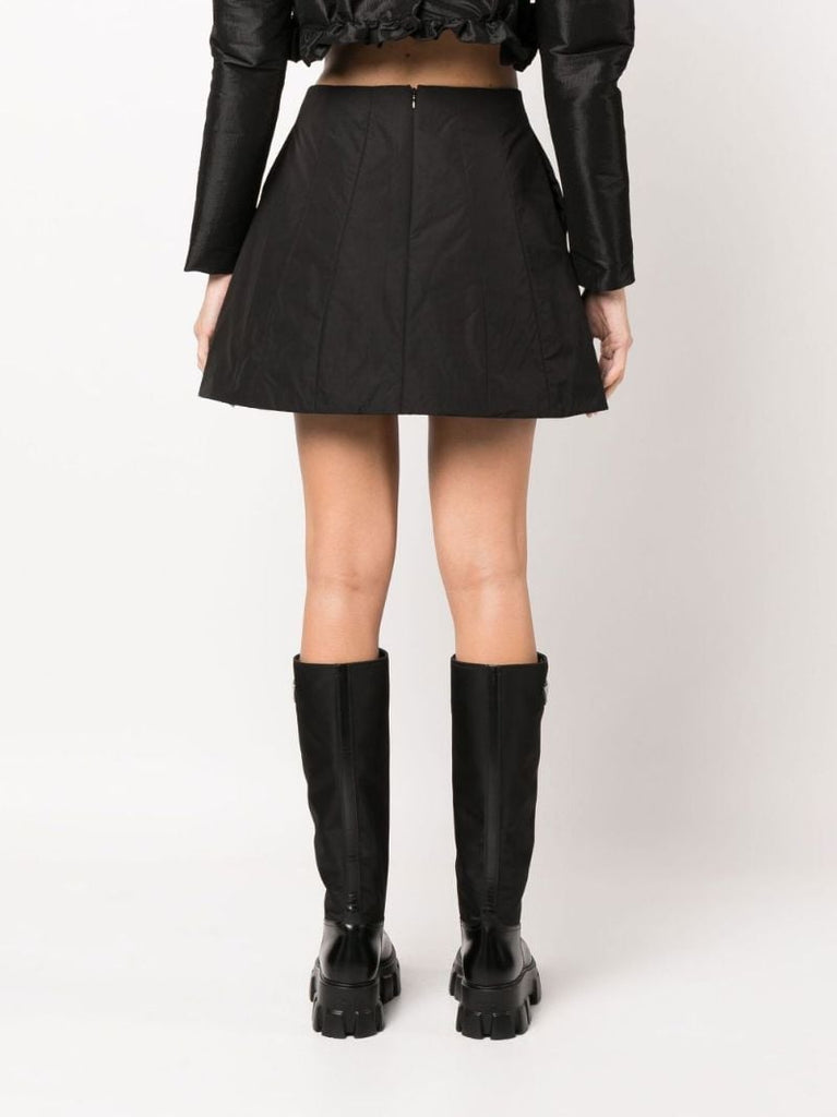 Black Padded Mini Skirt