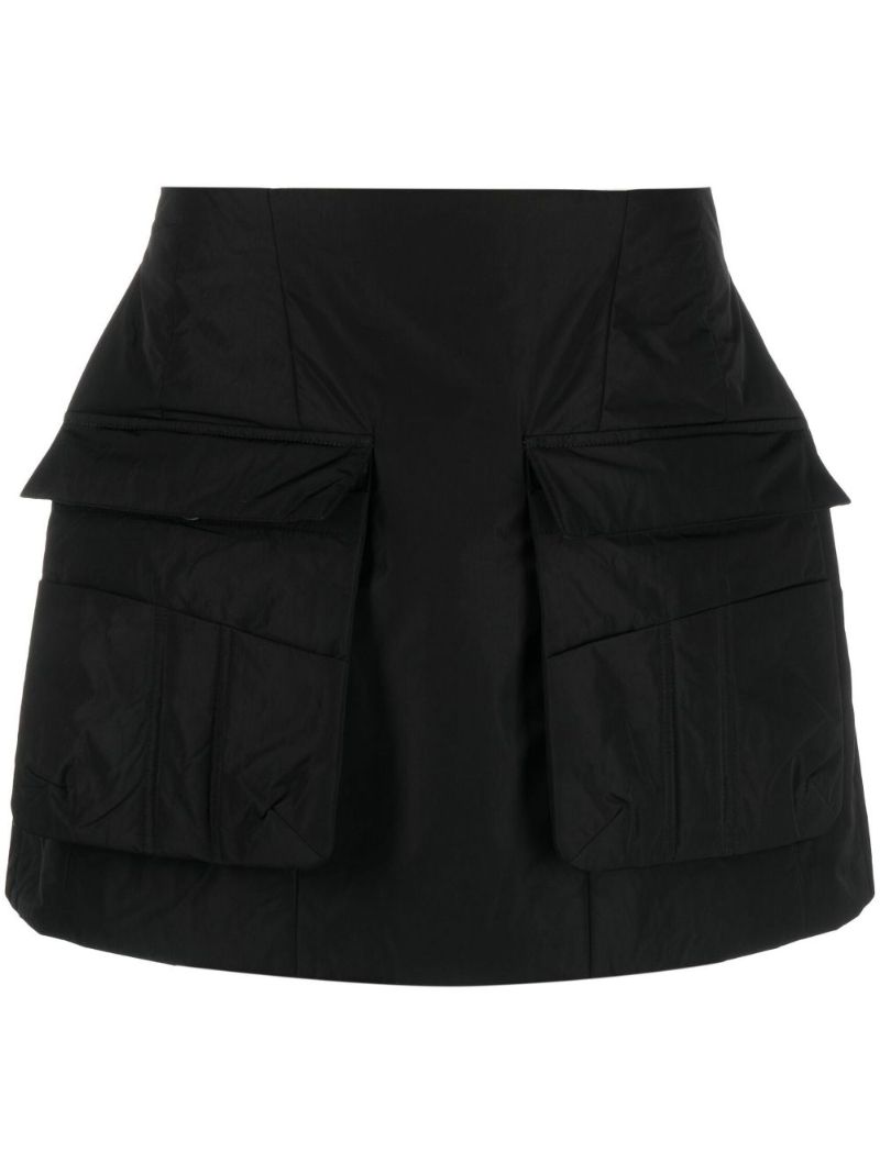 Black Padded Mini Skirt