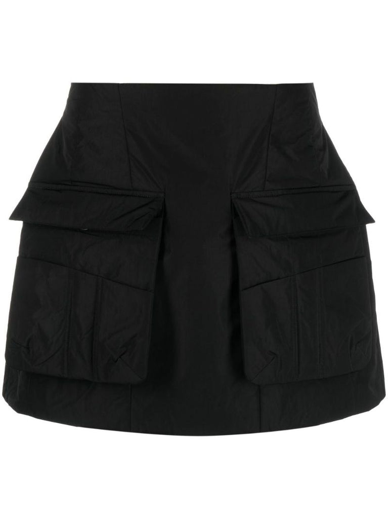 Black Padded Mini Skirt