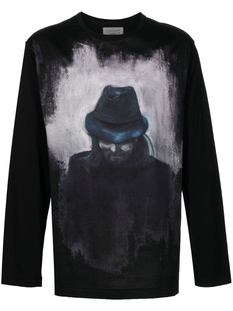 Black Graphic Print Long Sleeve T-shirt