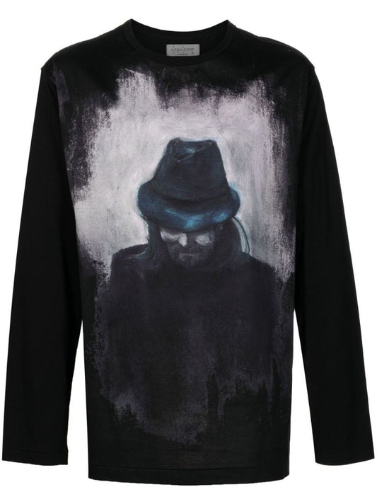 Black Graphic Print Long Sleeve T-shirt