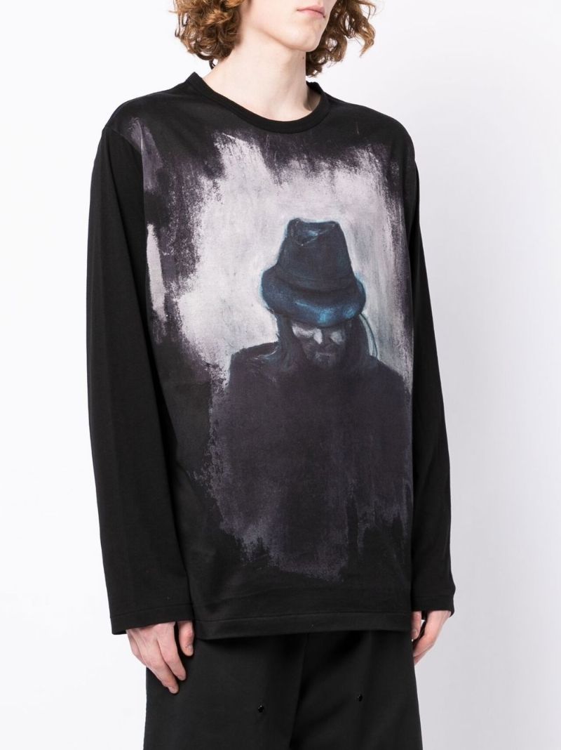 Black Graphic Print Long Sleeve T-shirt