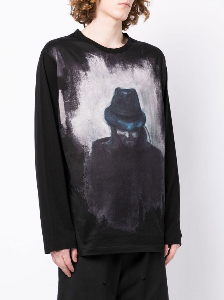 Black Graphic Print Long Sleeve T-shirt