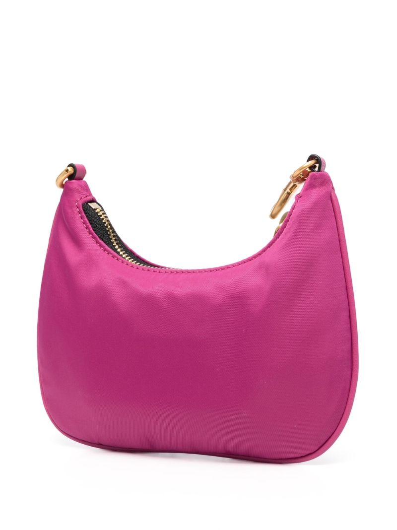 Pink Logo Plaque Hobo Shoulder Bag
