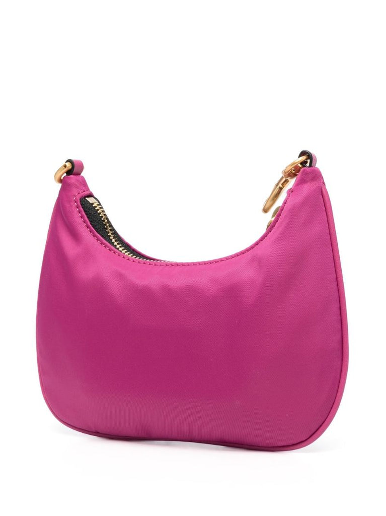 Pink Logo Plaque Hobo Shoulder Bag