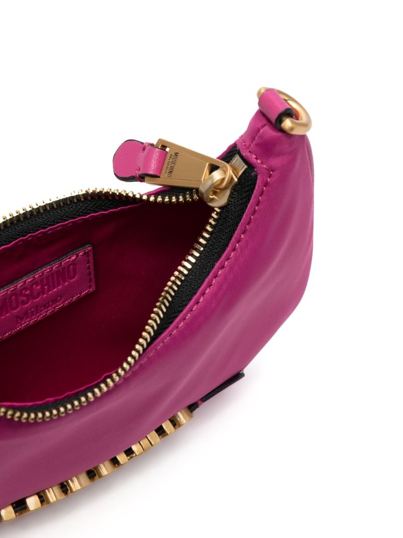 Pink Logo Plaque Hobo Shoulder Bag