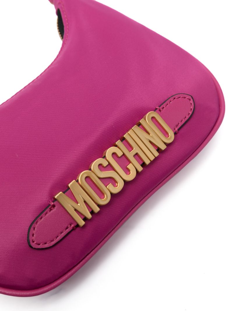 Pink Logo Plaque Hobo Shoulder Bag