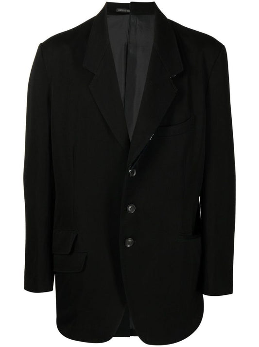 Black Single-breasted Wool Blazer