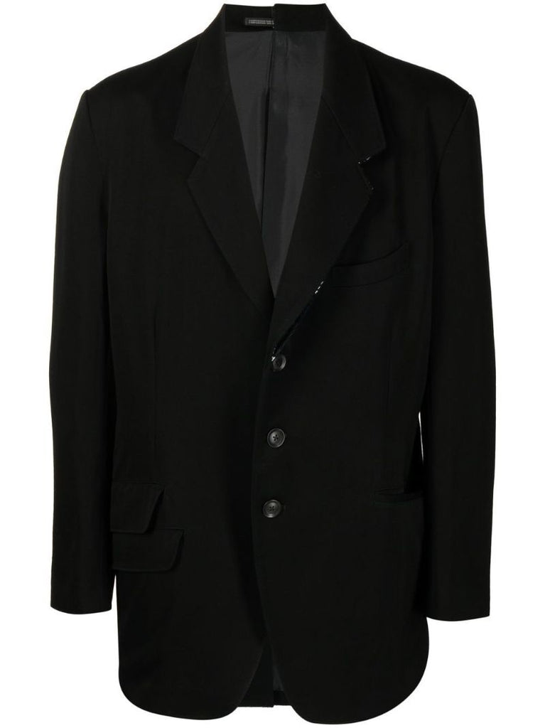 Black Single-breasted Wool Blazer