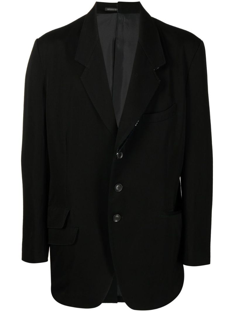 Black Single-breasted Wool Blazer
