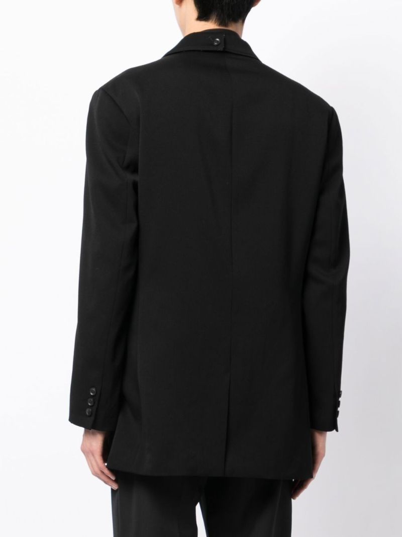 Black Single-breasted Wool Blazer