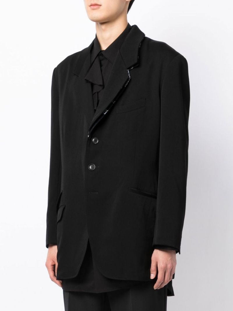 Black Single-breasted Wool Blazer