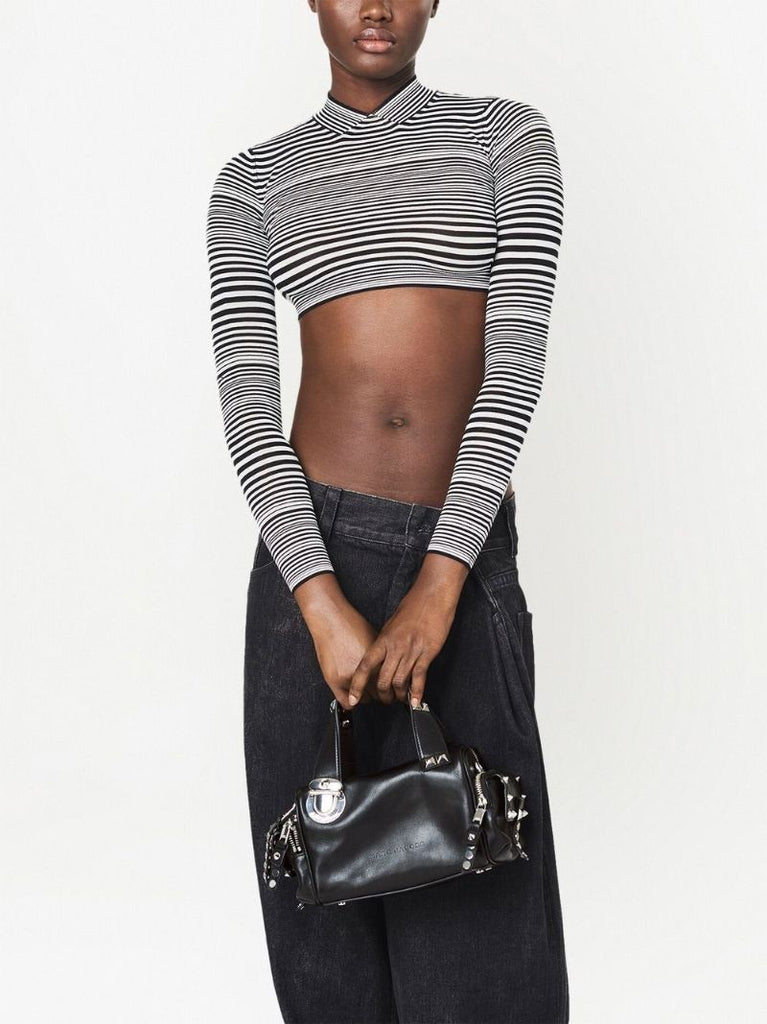Black the Mini Satchel Studded Leather Bag
