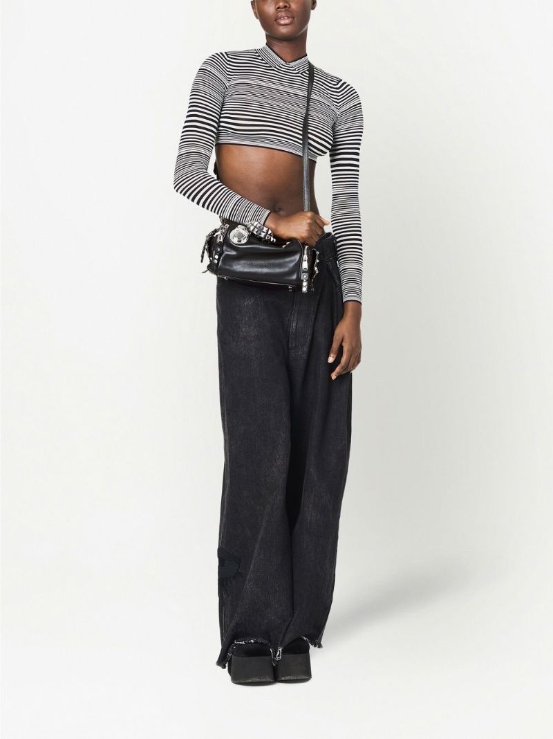 Black the Mini Satchel Studded Leather Bag