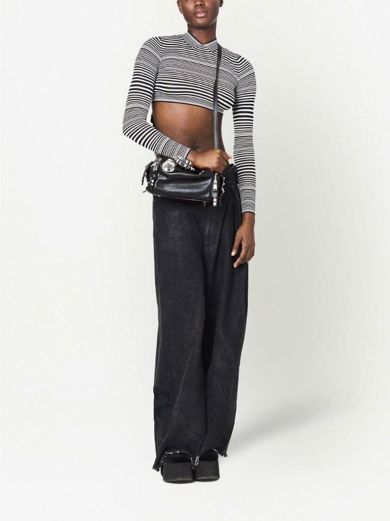 Black the Mini Satchel Studded Leather Bag