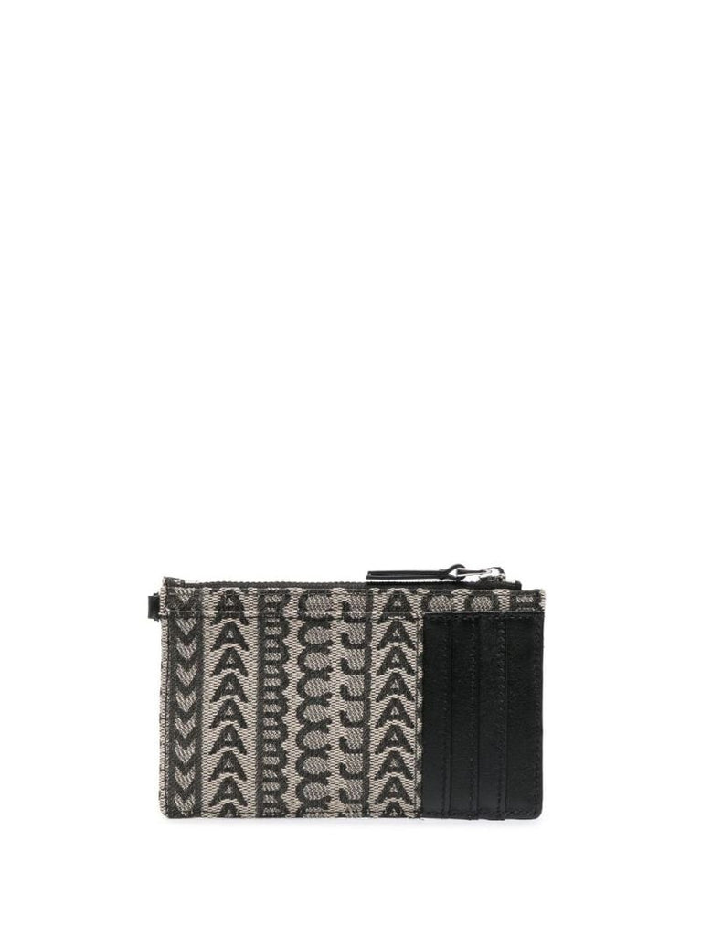 Black and Neutral Logo Jacquard Wallet