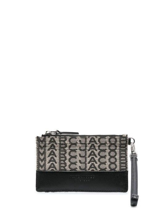 Black and Neutral Logo Jacquard Wallet