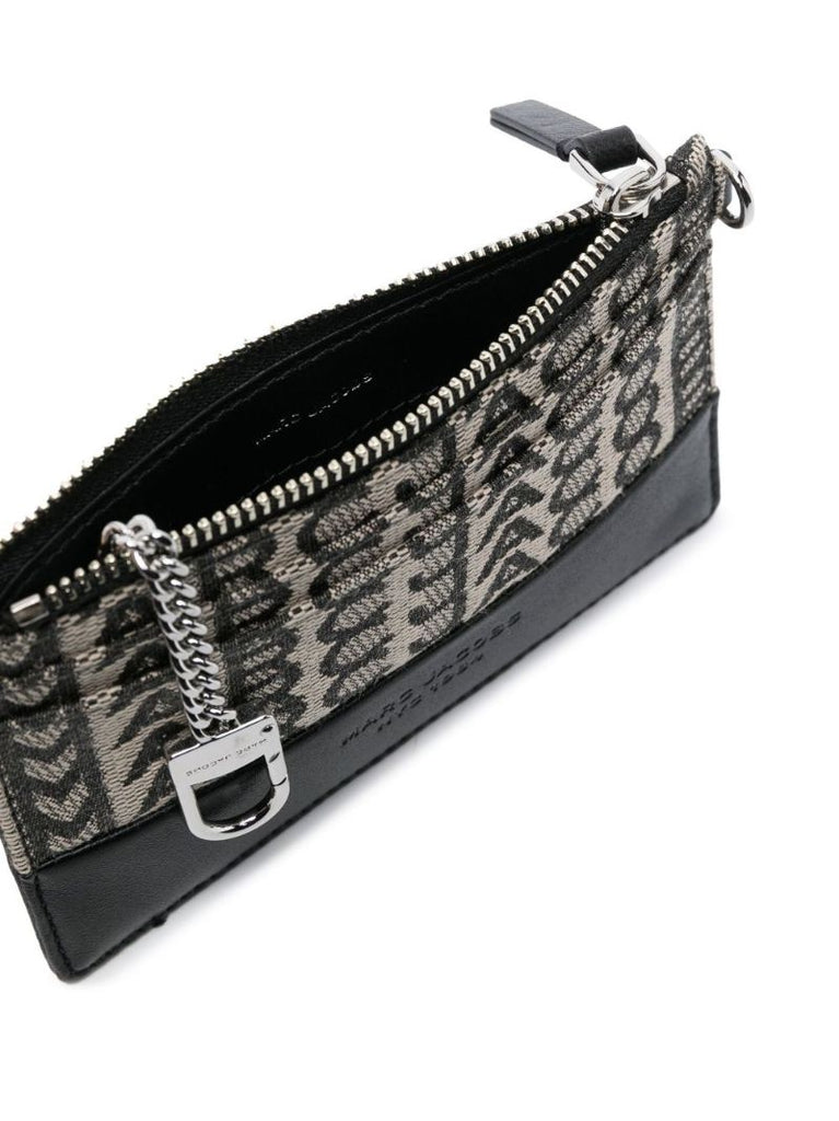 Black and Neutral Logo Jacquard Wallet