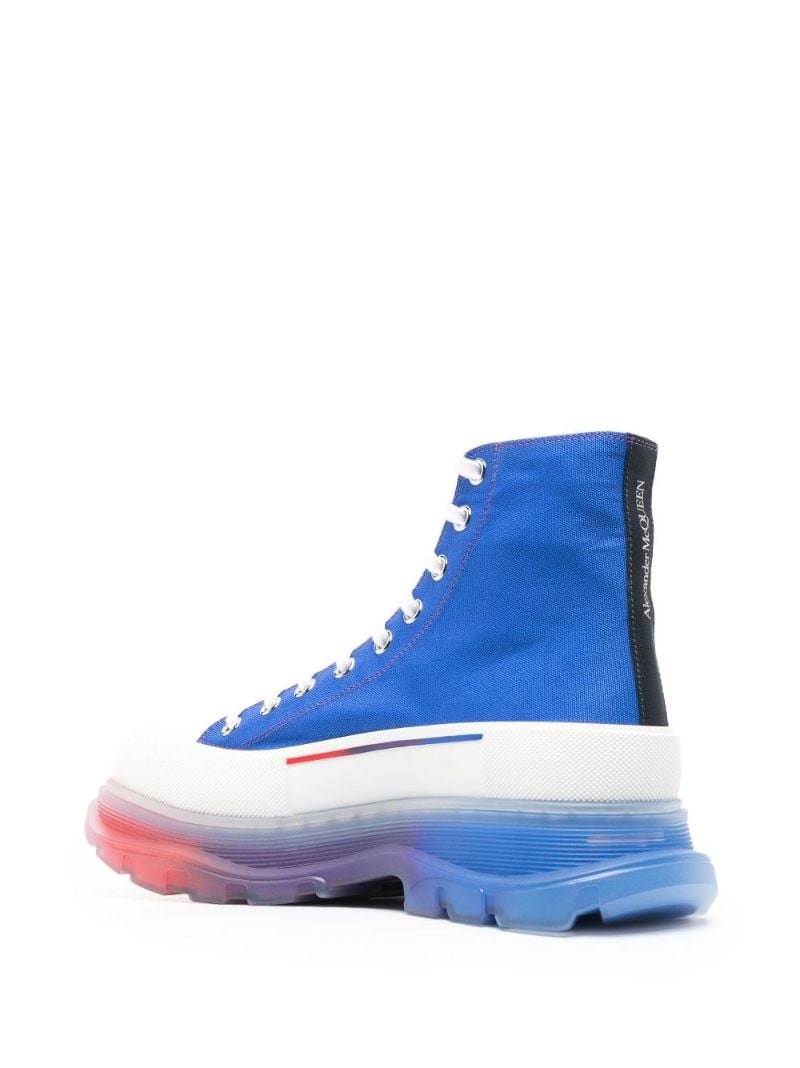 Blue Tread Slick High-top Canvas Sneakers