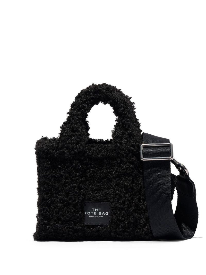 Black Teddy Furry Micro Tote Bag