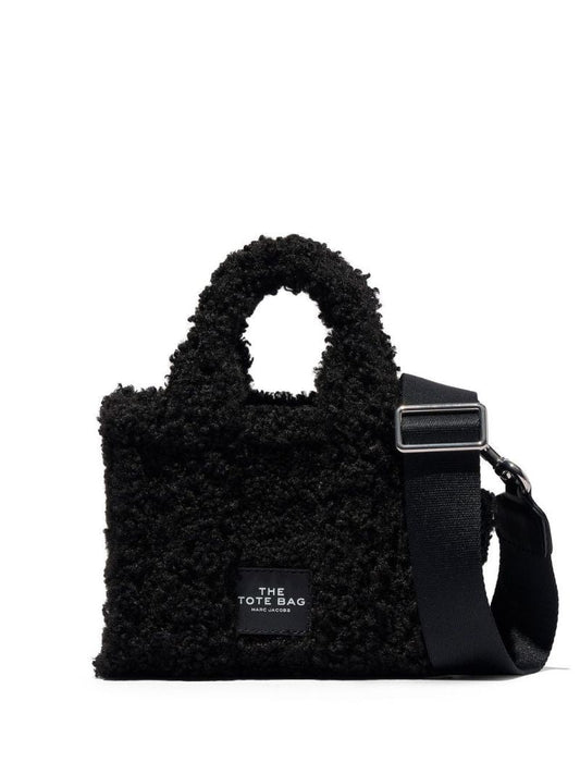 Black Teddy Furry Micro Tote Bag