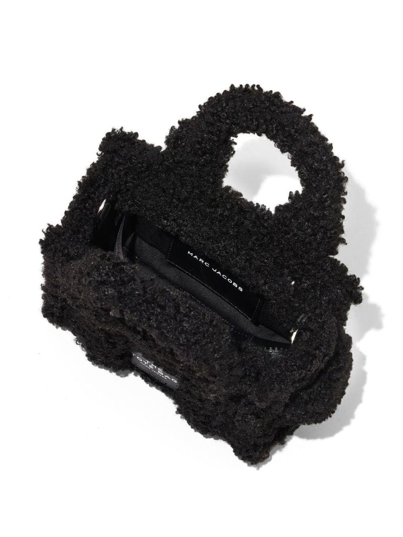 Black Teddy Furry Micro Tote Bag