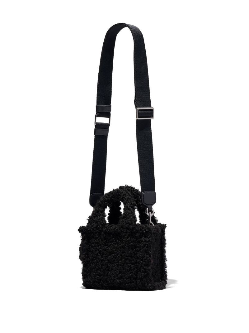 Black Teddy Furry Micro Tote Bag