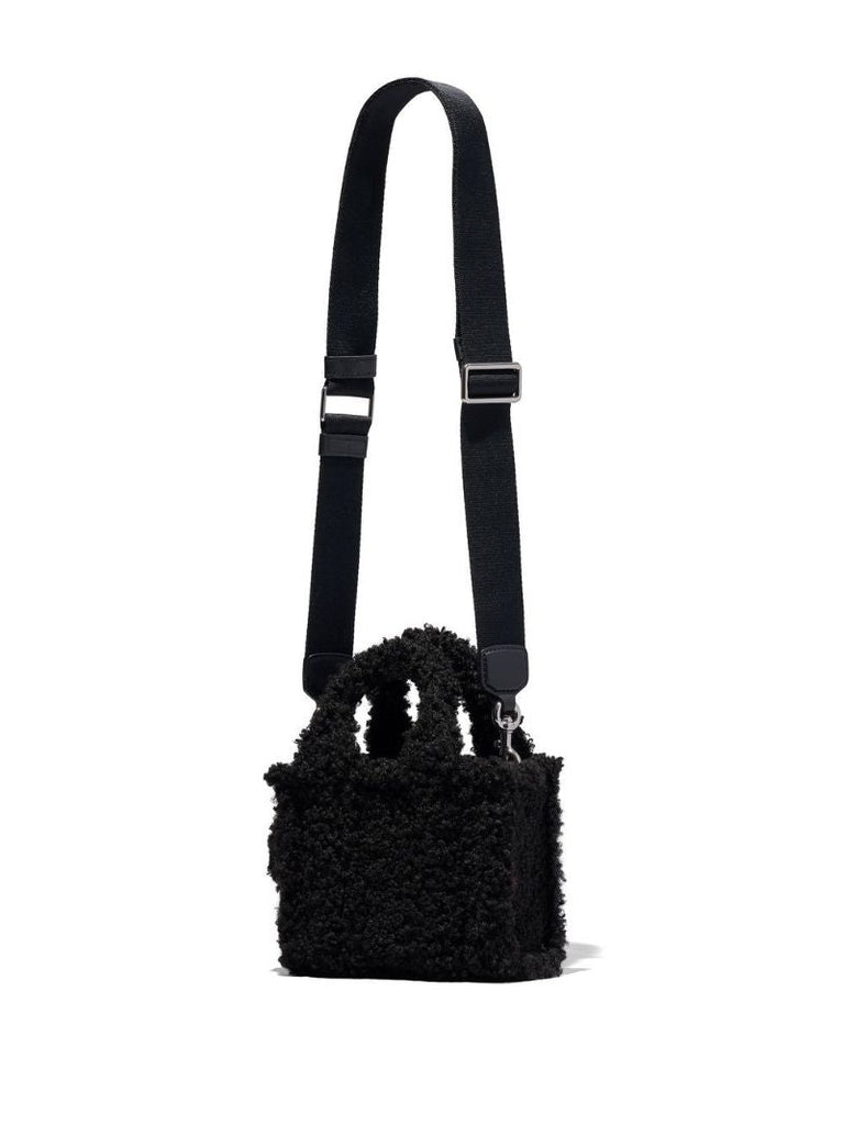 Black Teddy Furry Micro Tote Bag