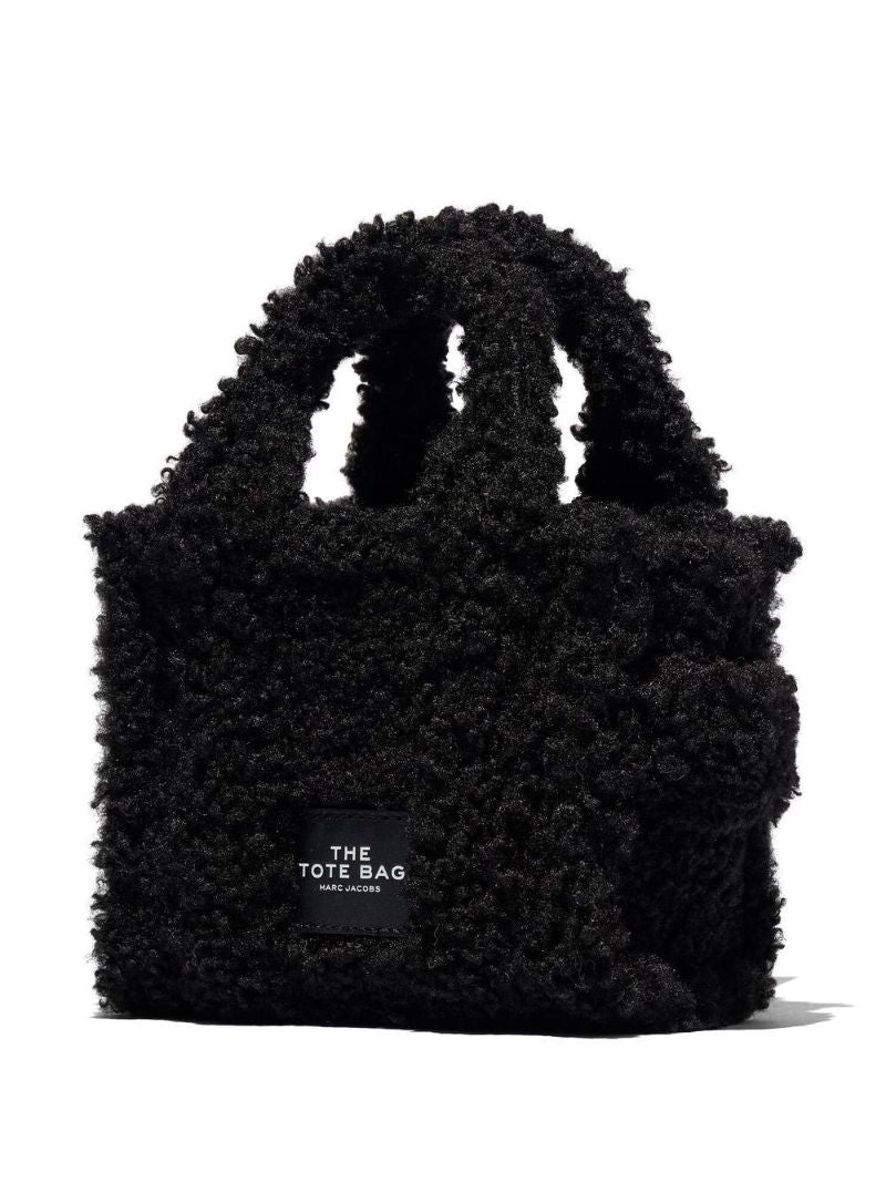 Black Teddy Furry Micro Tote Bag