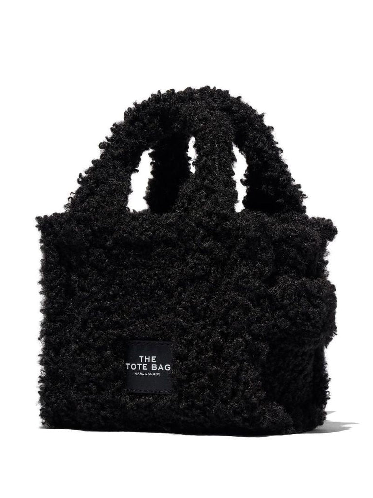Black Teddy Furry Micro Tote Bag