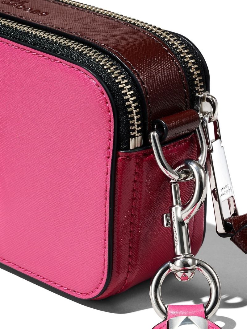 Pink Snapshot Studded Leather Cross Body Bag