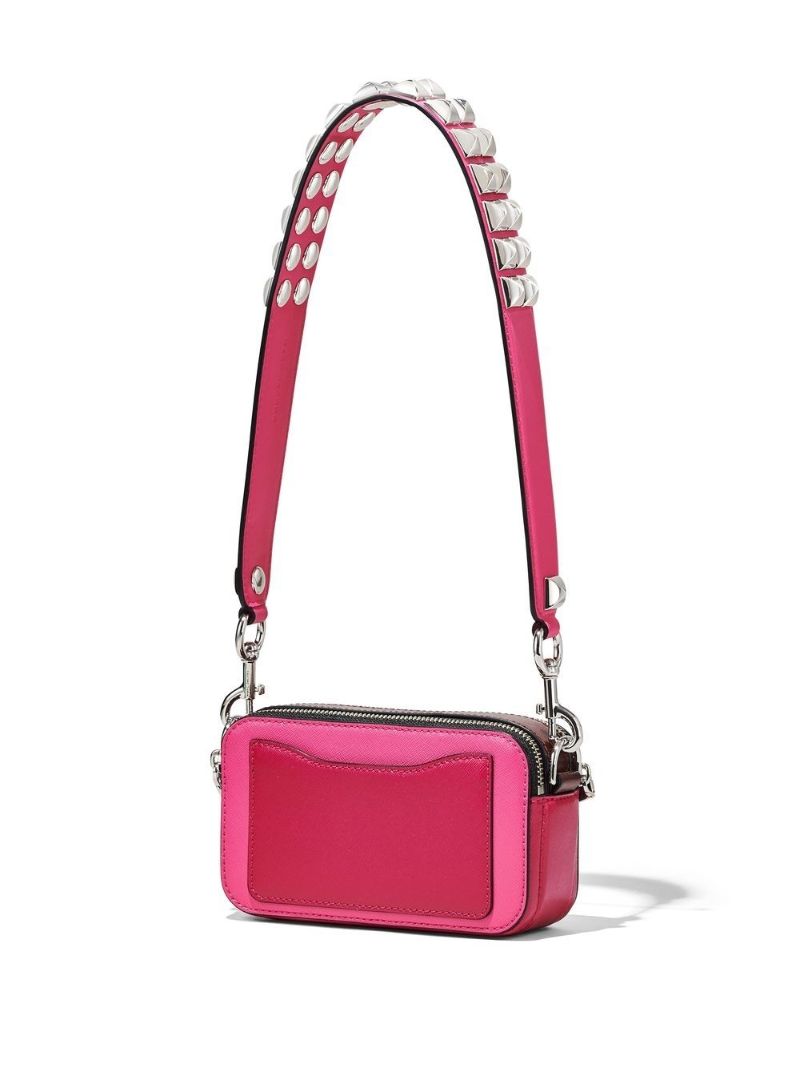 Pink Snapshot Studded Leather Cross Body Bag