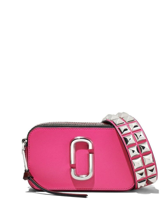 Pink Snapshot Studded Leather Cross Body Bag
