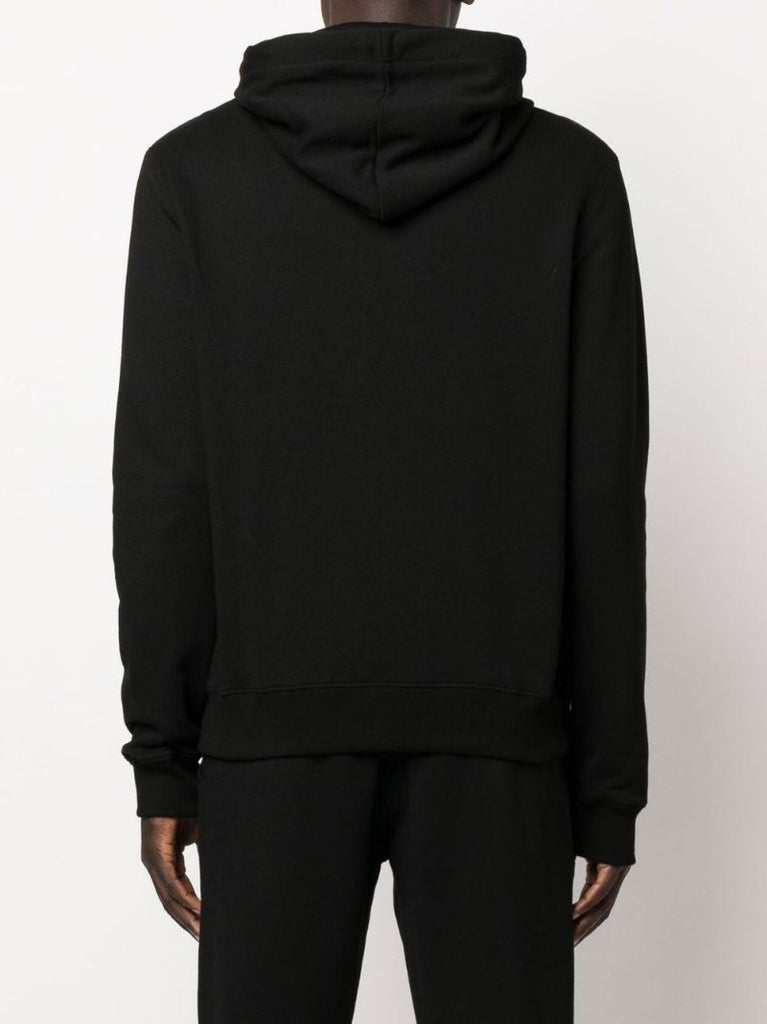 Black Curb Logo Cotton Hoodie