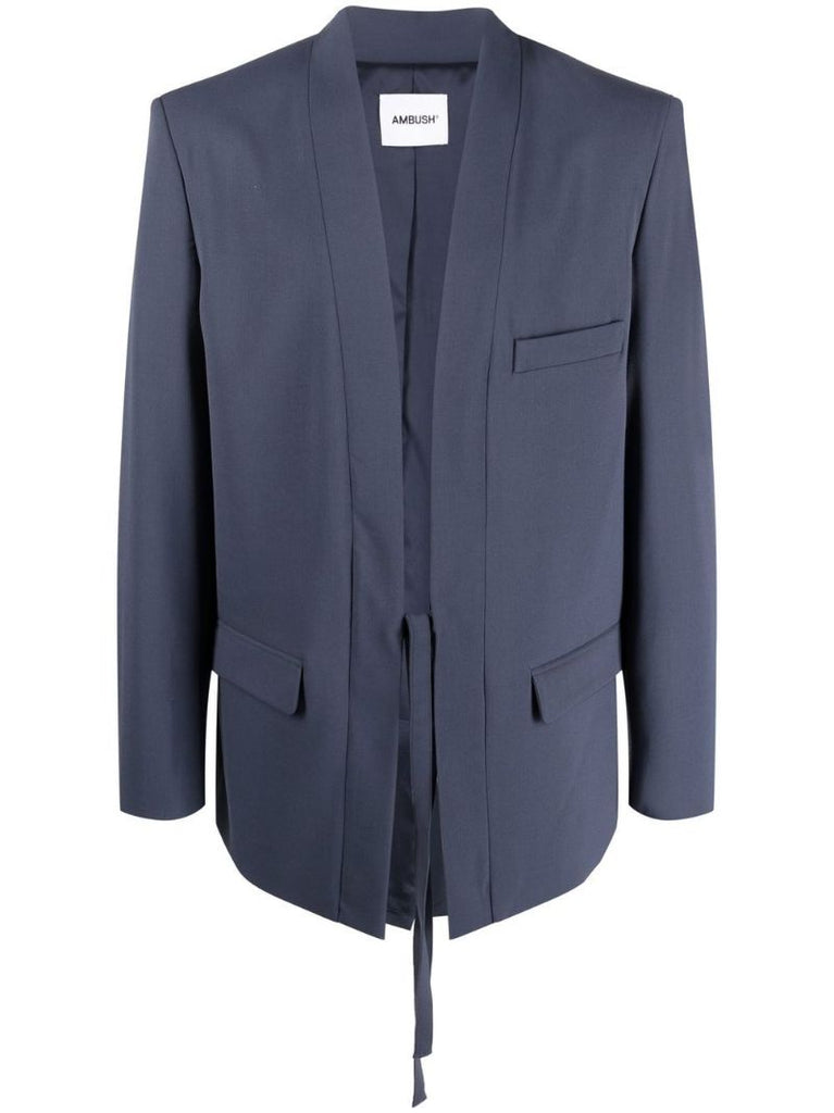 Blue Long Sleeve Kimono Blazer