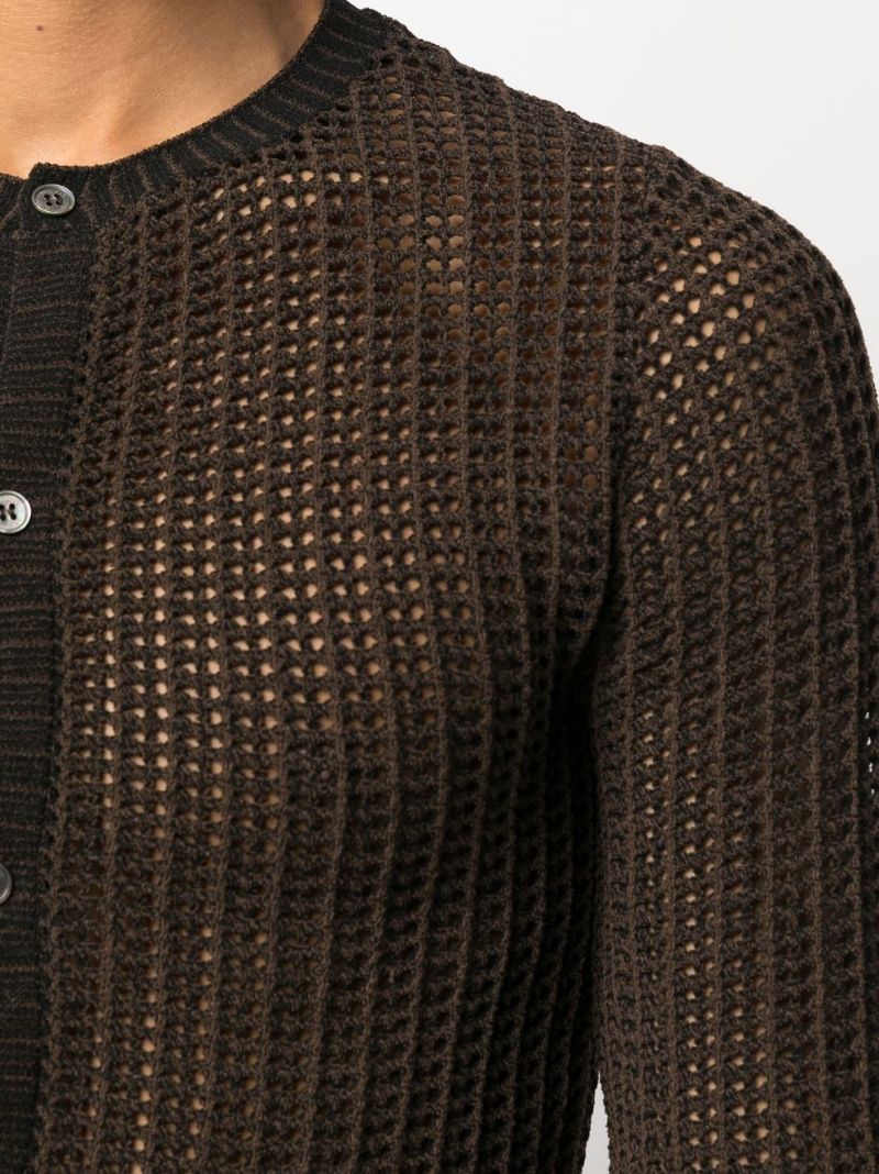 Brown Open-knit Cardigan
