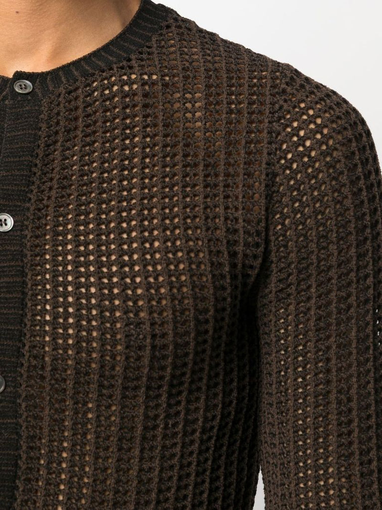 Brown Open-knit Cardigan