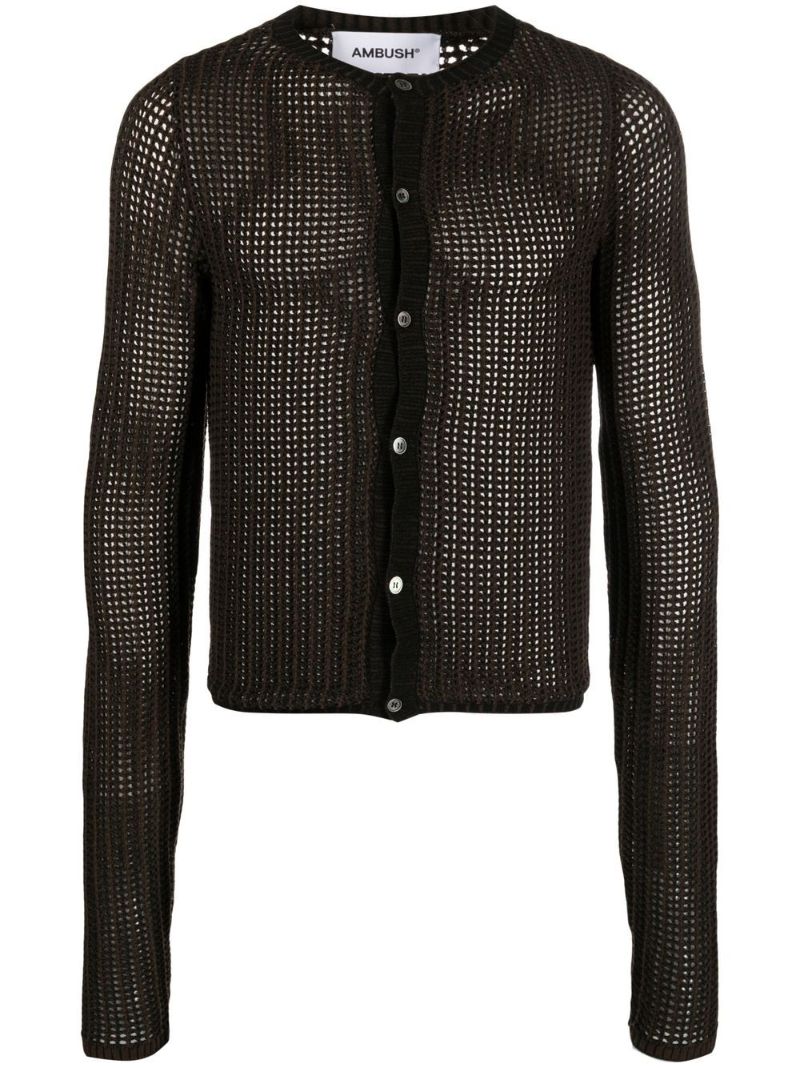 Brown Open-knit Cardigan